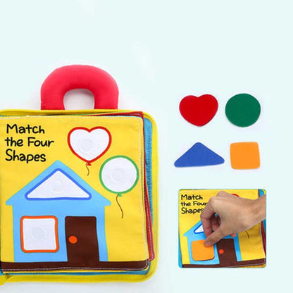 Educational cloth book for children, promoting toddler developing with various textures and activities