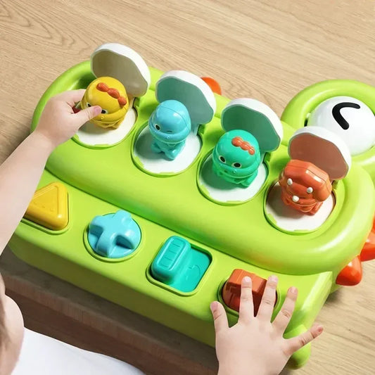 Unisex kids activity pop-up toy for motor skills & cognition, vibrant ABS plastic lever.