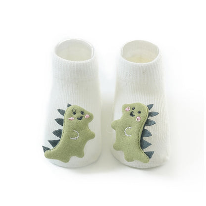 Toddler anti-slip socks featuring a playful monkey design, ideal for safe indoor play.
