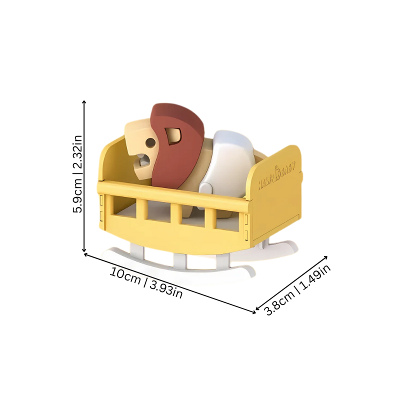 Kids animal snap puzzle toy, hippopotamus 3D educational toy for skill development