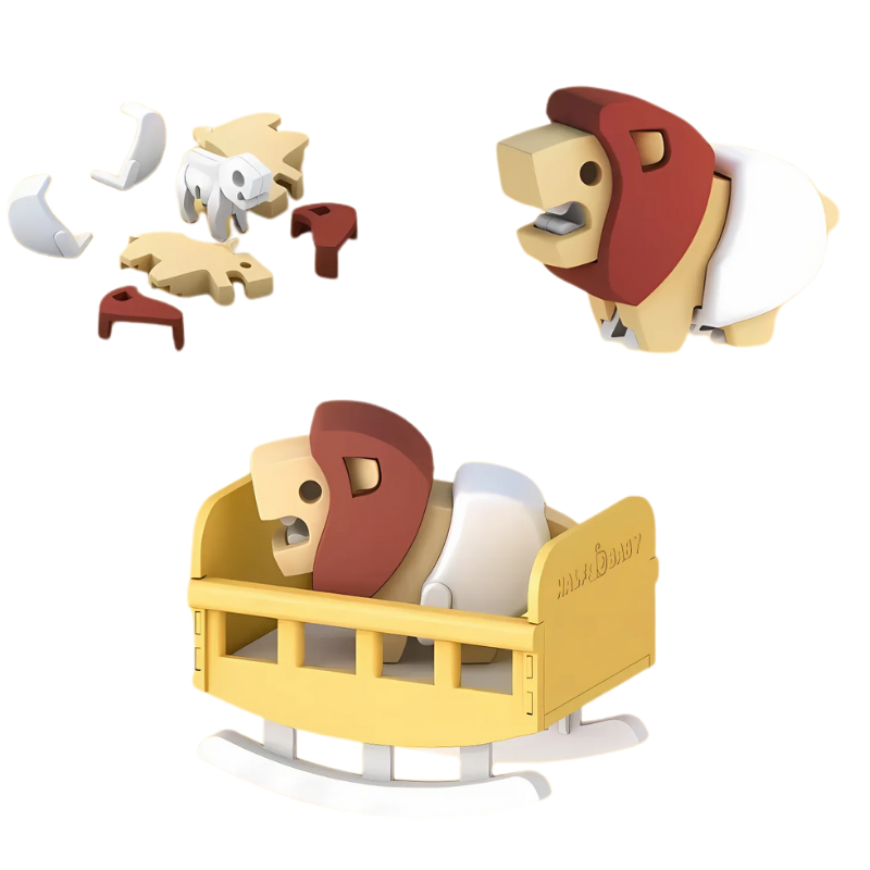 Unisex elephant 3D animal snap puzzle toy for kids, developmental & educational
