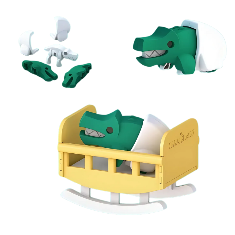Set of animal snap puzzles for kids, lion, hippo, elephant 3D educational toys