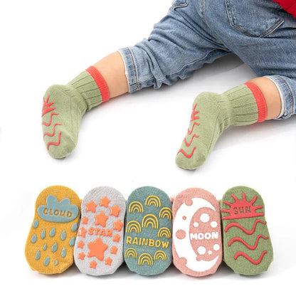 Toddler anti-slip grip socks, multi-pack, ideal for infant wear & safety