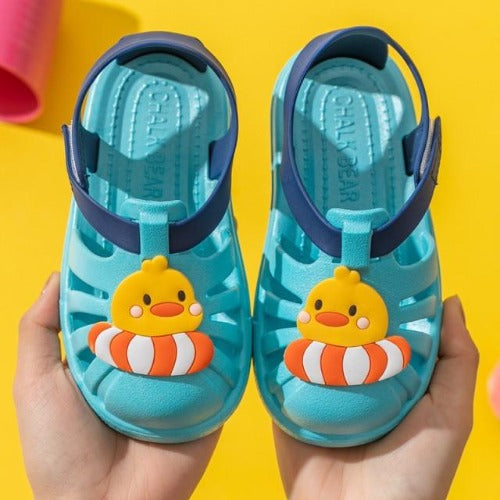 Unisex kids' anti-slip summer sandals, lightweight PVC, perfect for outdoor play, blue color