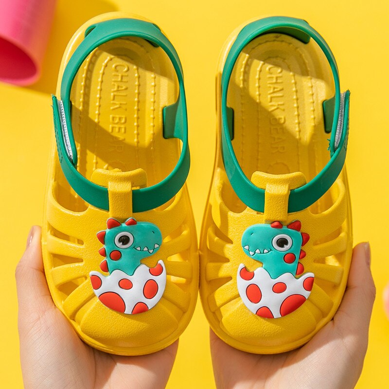 Toddler unisex summer sandals, green, featuring anti-slip design for ultimate outdoor safety and comfort