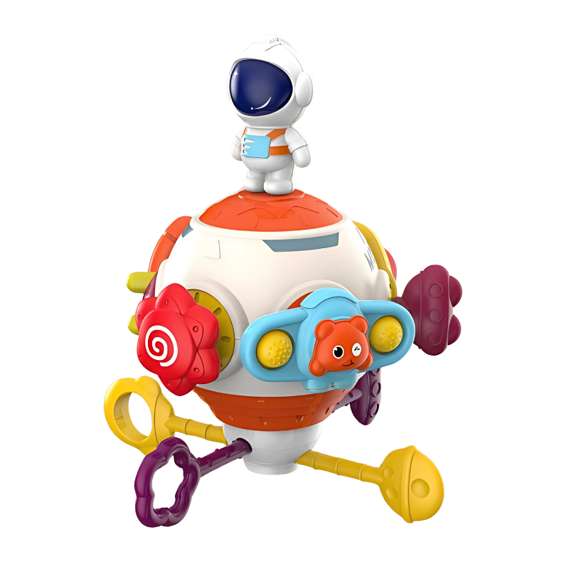 Educational astronaut pull-string toy for kids, a developmental and sensory toy for toddlers, space themed