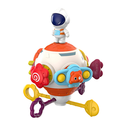 Educational astronaut pull-string toy for kids, a developmental and sensory toy for toddlers, space themed