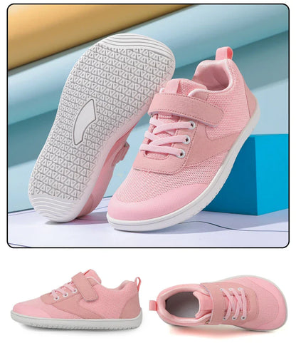 Barefoot flexible shoes for kids in an aqua color, offering comfort and support for play.