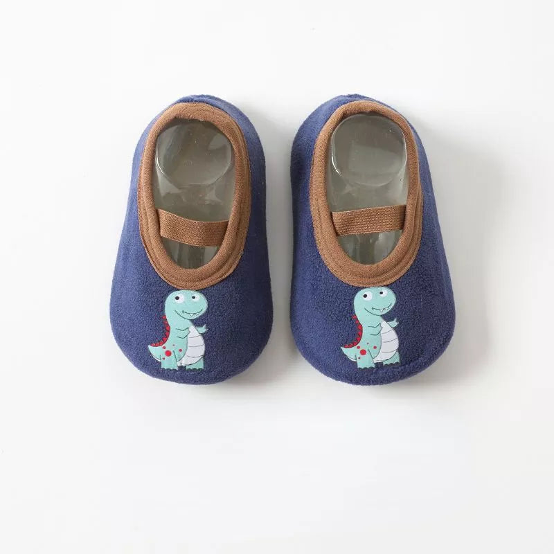 Purple owl cartoon non-slip sneakers for toddlers, comfortable knitted baby footwear