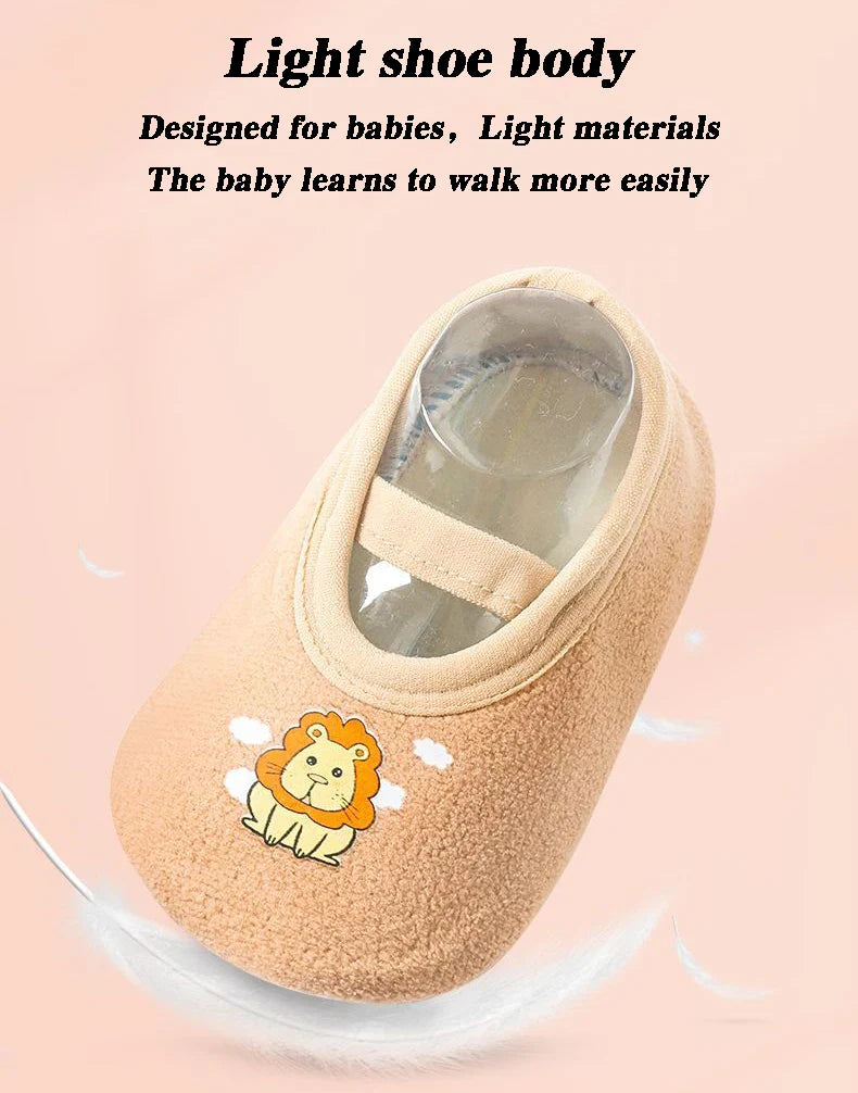 Unisex kids non-slip cow cartoon sneakers, black and white knit, comfortable baby footwear