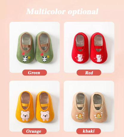 Toddler non-slip koala cartoon sneakers, grey knitted fabric, unisex play shoes