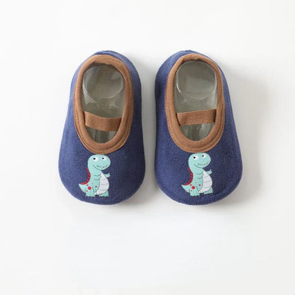 Blue bird cartoon non-slip sneakers for toddlers, comfy knit baby footwear, unisex design