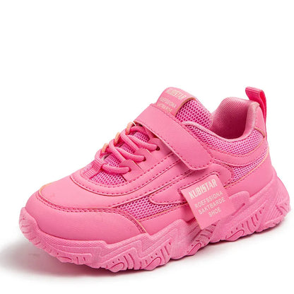 Side view of kids' athletic mesh shoes, showcasing the flexible design for active summer play