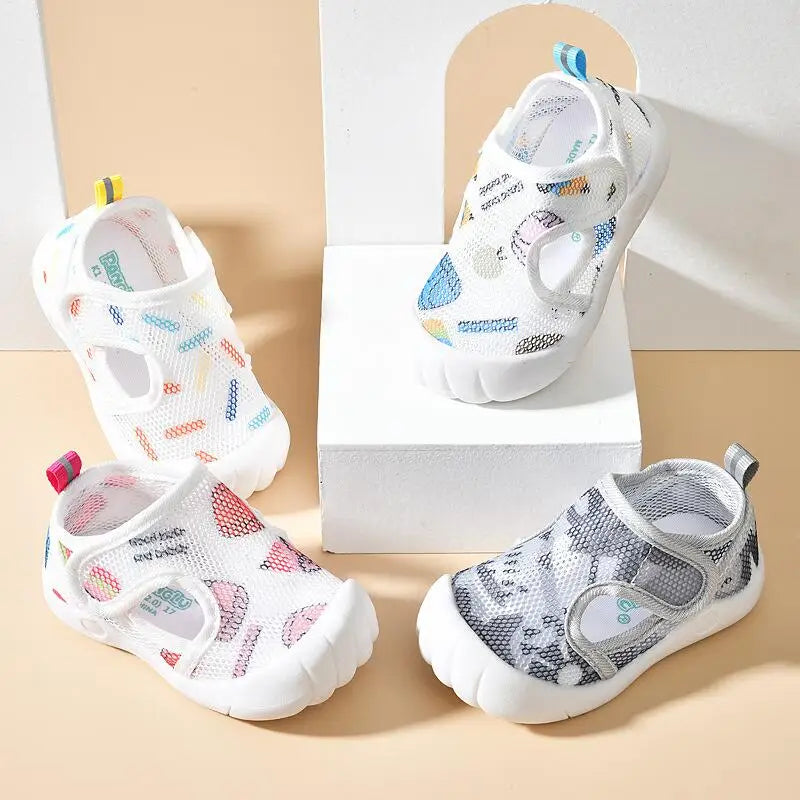 Unisex baby sandals, first walkers with anti-slip sole for safe outdoor play.