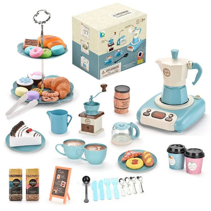Unisex kids cafe pretend play set, educational role-play toy for toddlers, ABS plastic bakery fun