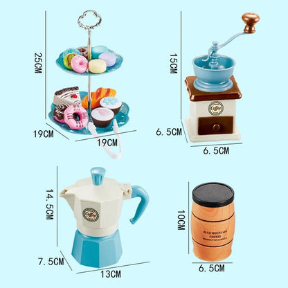 Full view of the unisex kids cafe & bakery pretend play set, ideal children's gift, role play