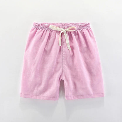 Playful unisex kids candy color high-waisted summer shorts, ideal for active toddlers
