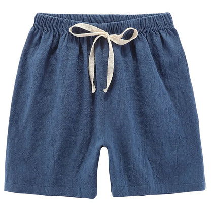 Children's apparel: unisex light blue candy color high-waisted summer shorts for play