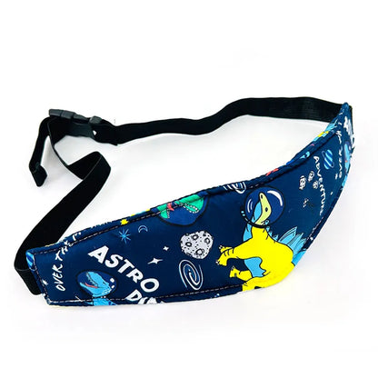 Close-up of a soft unisex baby car seat head support for toddler comfort & nap support.