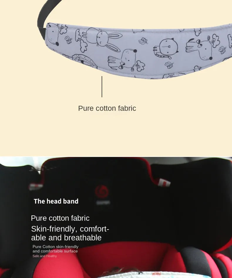 Unisex kids' car seat head support, designed for neck relief during travel & nap support.