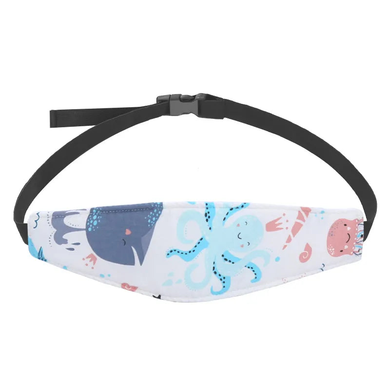 Unisex car travel neck pillow for infants, providing stable head support & nap comfort.