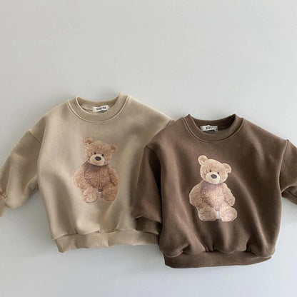 Baby fashion essential: unisex kids' cartoon cotton hoodie, great for cool weather