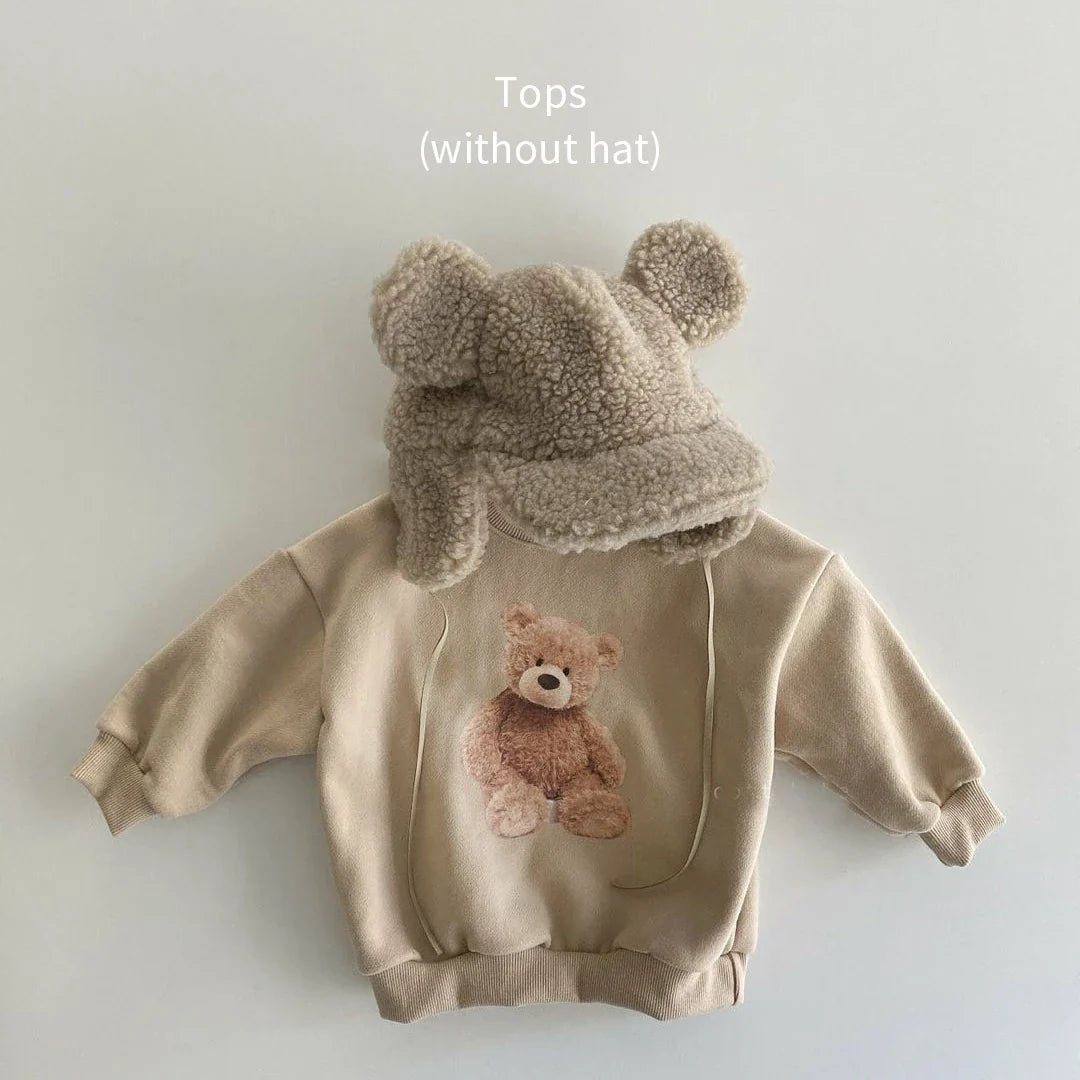 Stylish baby sweatshirt with cartoon pattern, made from soft cotton for toddlers