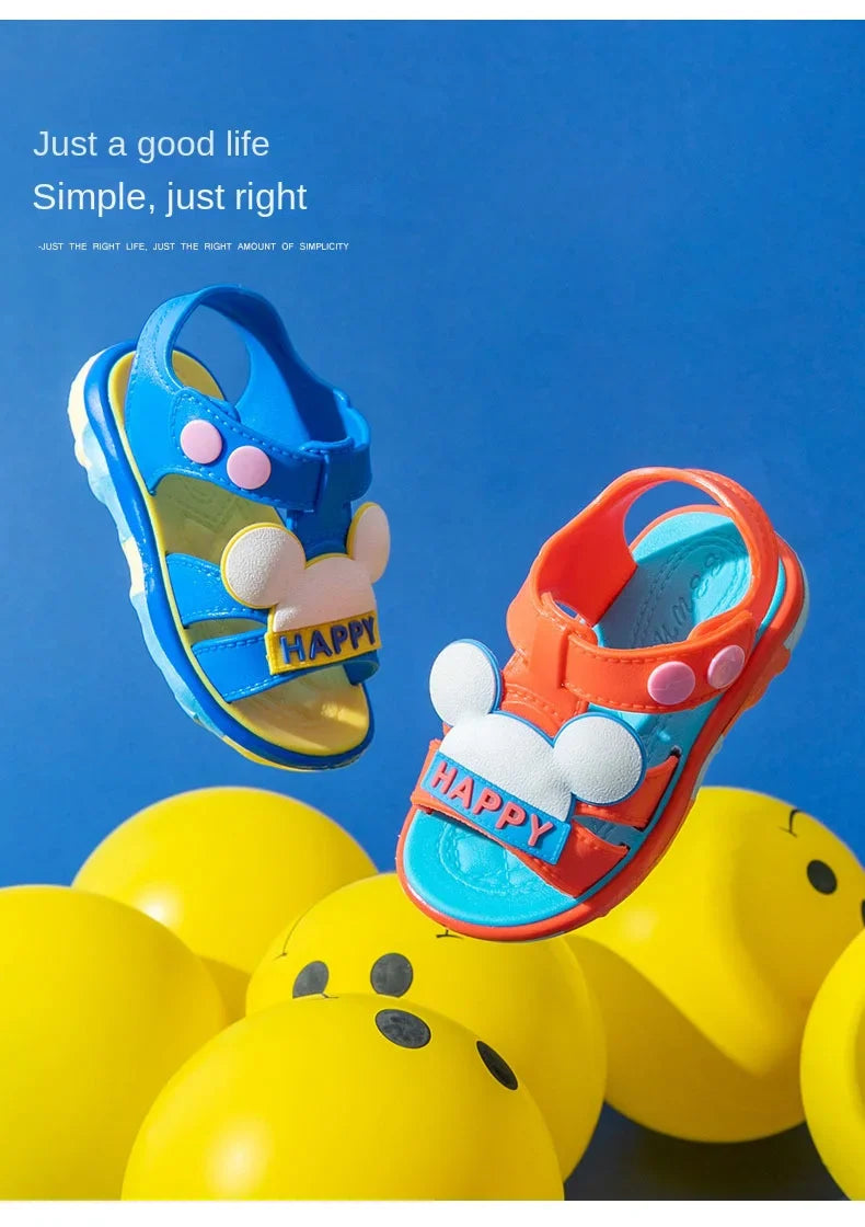 Colorful unisex kids cartoon sandals, comfortable infant toddler summer shoes