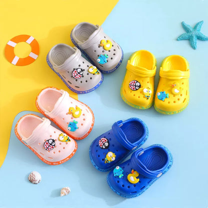 Unisex kids cartoon summer sandals, lightweight, non-slip rubber, easy clean for toddlers
