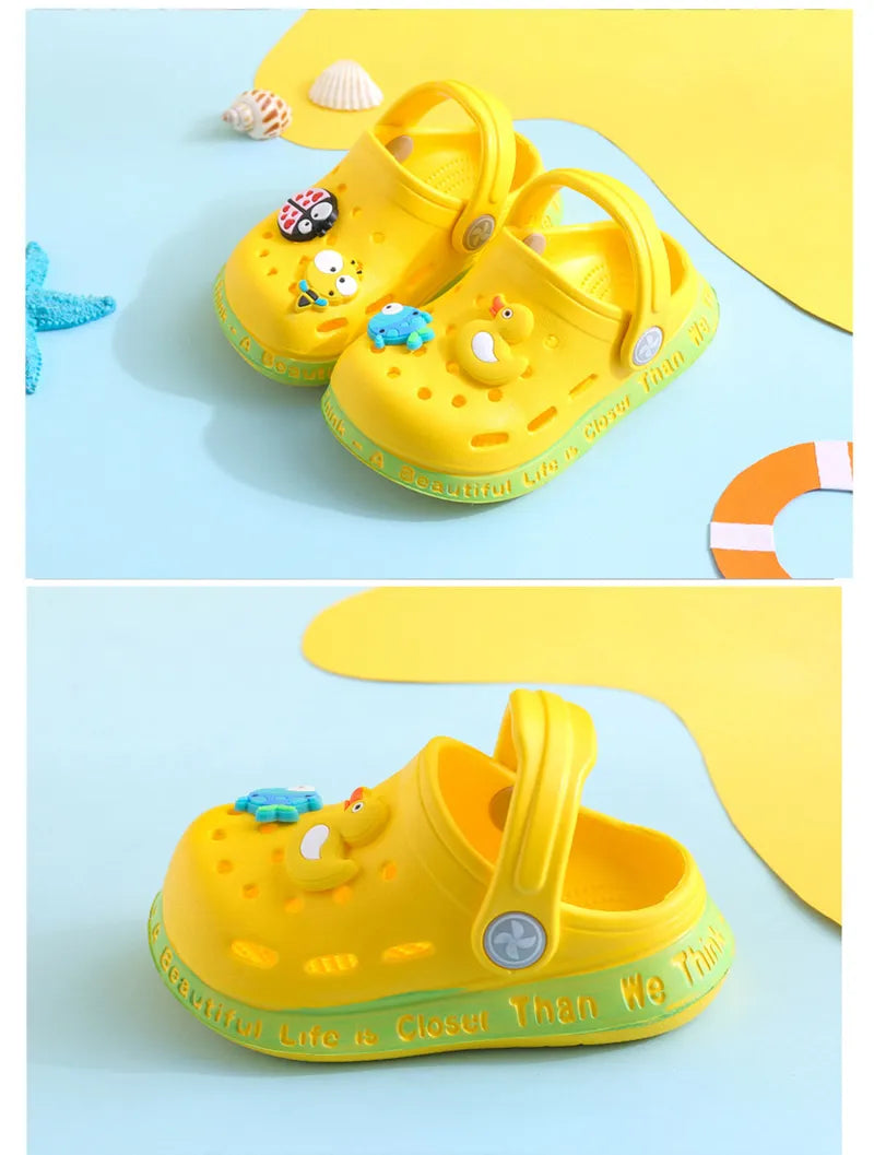 Durable lightweight non-slip cartoon sandals, unisex design for summer adventures