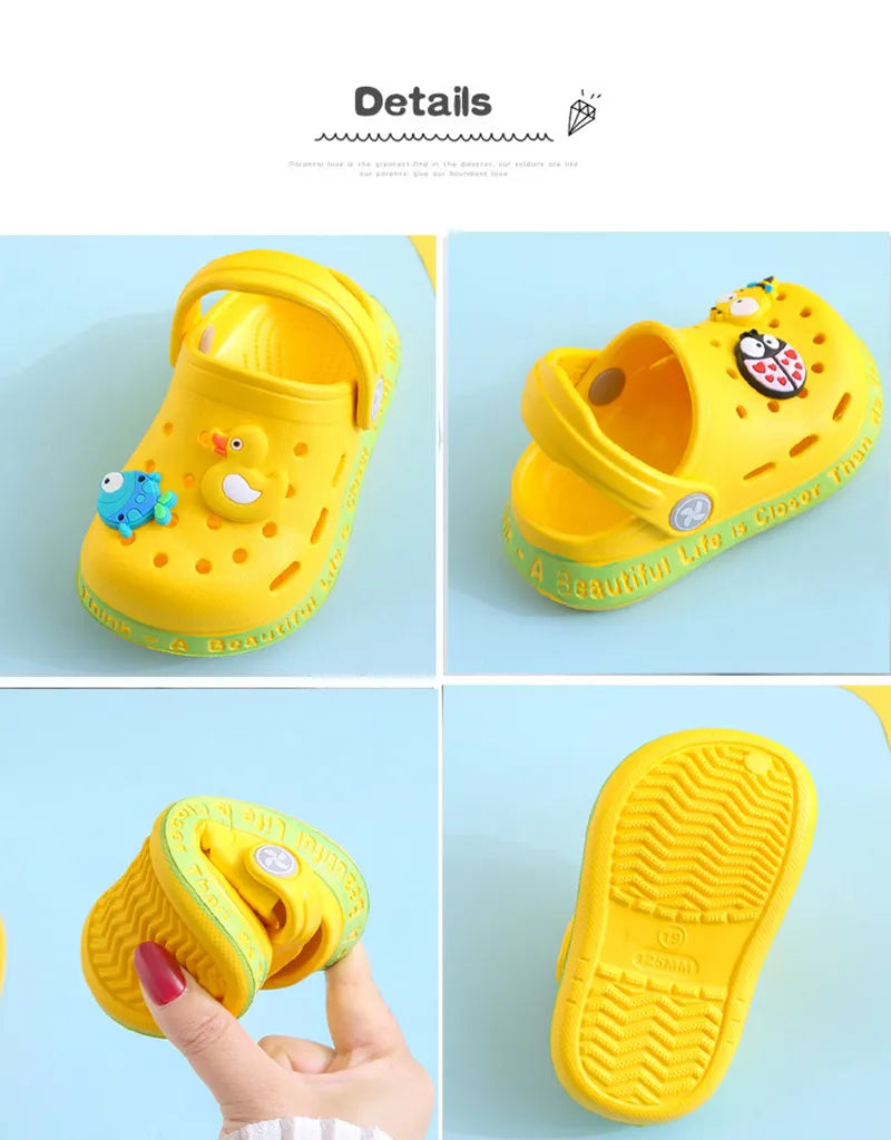 Bright cartoon non-slip sandals for babies, lightweight and comfortable summer shoes