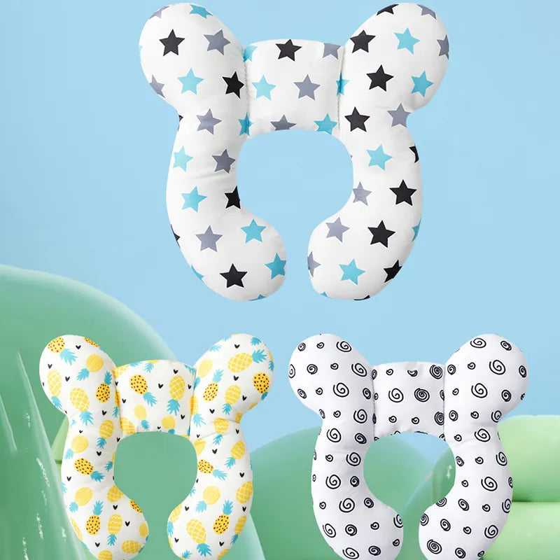 Cartoon U-shaped neck support pillow for children, ideal for naps and long car journeys