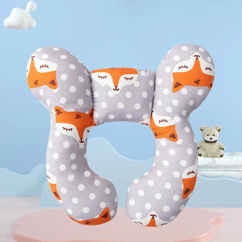 U-shaped baby pillow, cartoon design, soft head support making travel more comfortable for kids