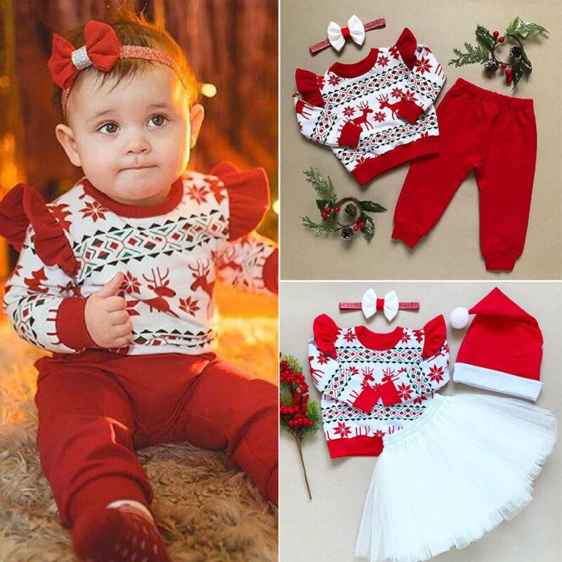 Unisex kids' Christmas outfit set with festive holiday print, perfect for toddlers.