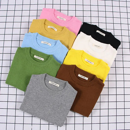 Warm red cable knit pullover for children, durable polyester knit