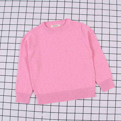 Soft polyester knit chunky cable knit sweater, comfortable for children