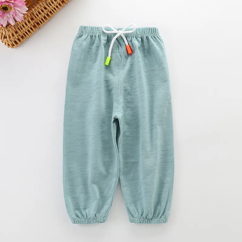 Unisex children's playwear summer pants, deep teal, with reinforced knees, active kids