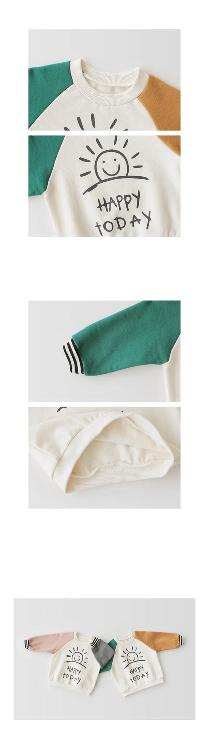 Spring/autumn baby wear: long sleeve cotton t-shirt for kids, 'Brave' lettering print, easy to match.