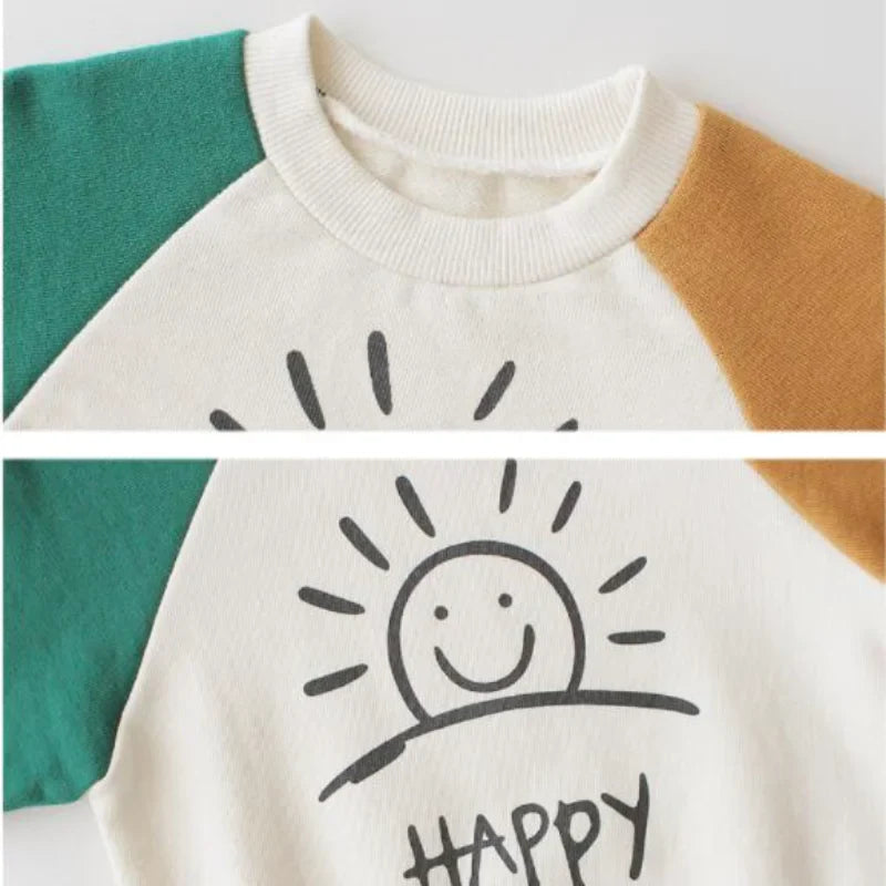 Baby fashion tee: Kids' long sleeve cotton top with 'Explorer' lettering, ideal for comfortable daily wear.