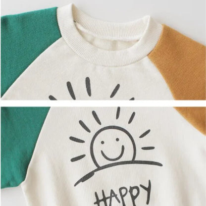 Baby fashion tee: Kids' long sleeve cotton top with 'Explorer' lettering, ideal for comfortable daily wear.