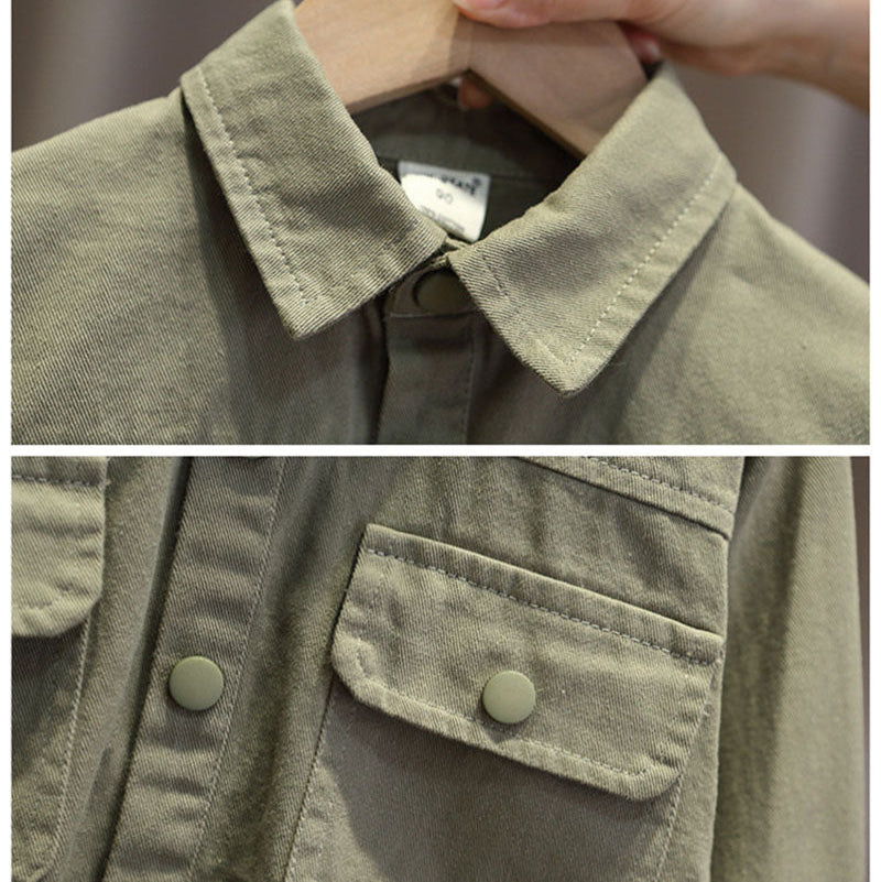 Breathable cotton matching set for children, featuring relaxed-fit pants and a coordinating long-sleeve top.
