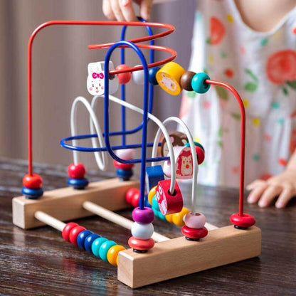 Toddler activities bead maze puzzle game featuring various shaped beads on wires for kids
