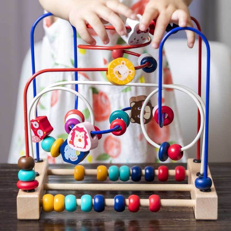 Educational wooden toy, bead maze puzzle, promoting early learning for young children