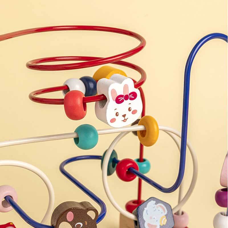 Bead maze early learning toy with animal figures, engaging puzzle game for kids
