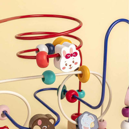 Bead maze early learning toy with animal figures, engaging puzzle game for kids