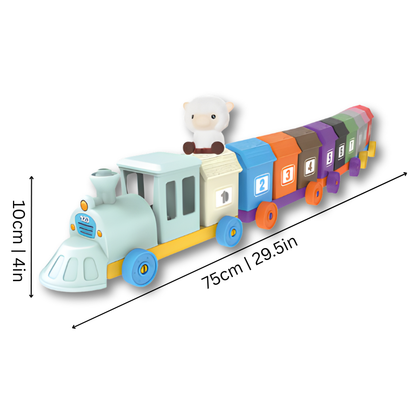 Toddler gift: interactive animal train toy, Montessori-inspired, for preschool education
