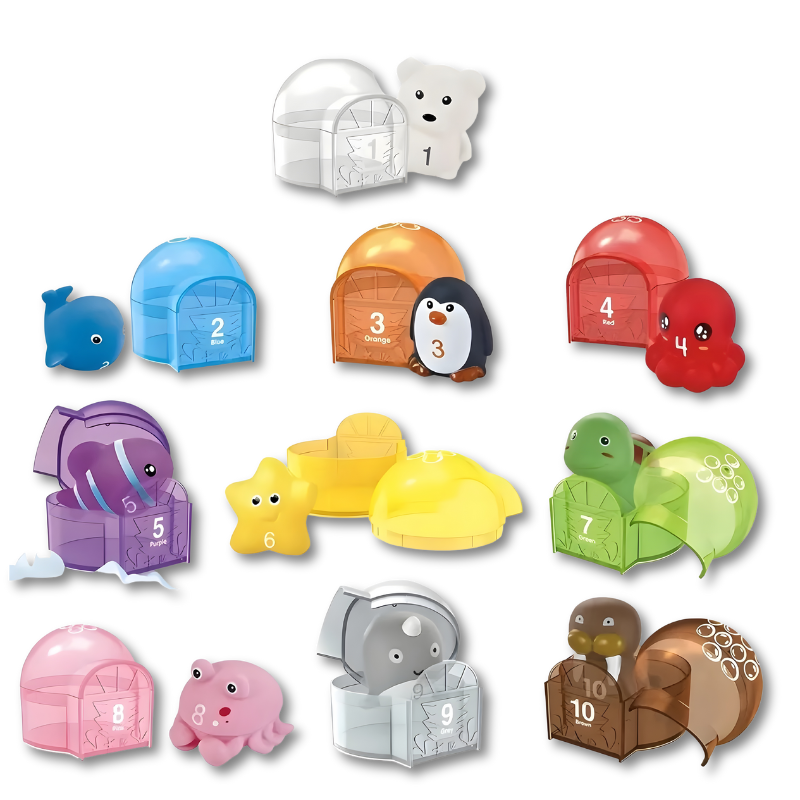 Montessori animal train set, ideal educational toy for toddlers to develop motor skills
