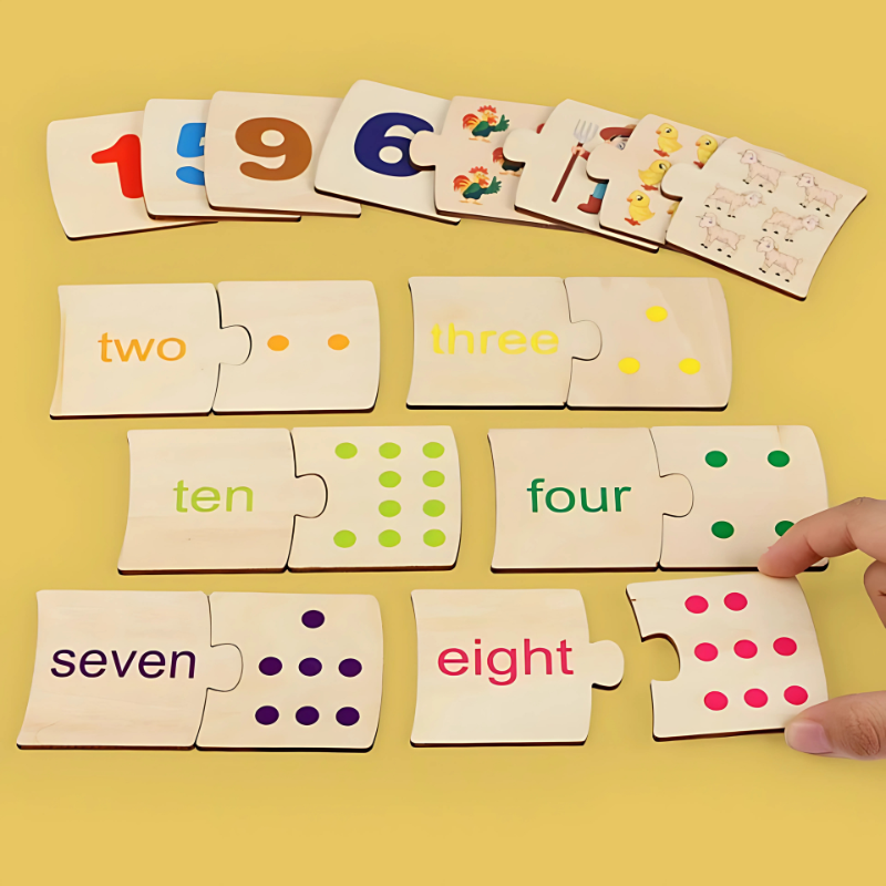 Unisex Kids Educational Number Matching Game, Montessori toy for early math development, enhances focus