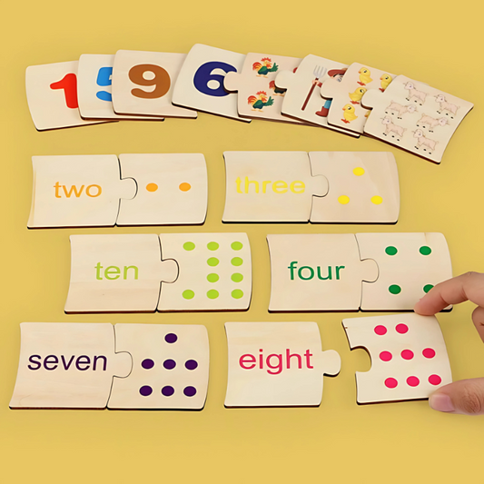 Unisex Kids Educational Number Matching Game, Montessori toy for early math development, enhances focus