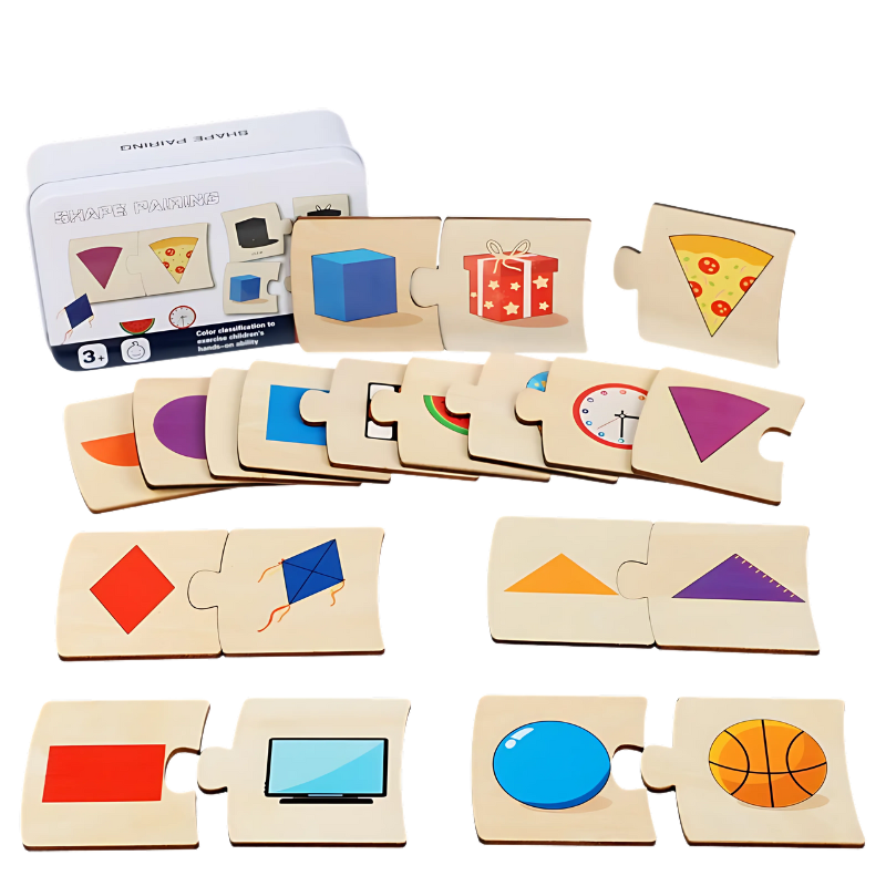 Stack of numbers from the kids educational matching game, Montessori early development toy for math skills